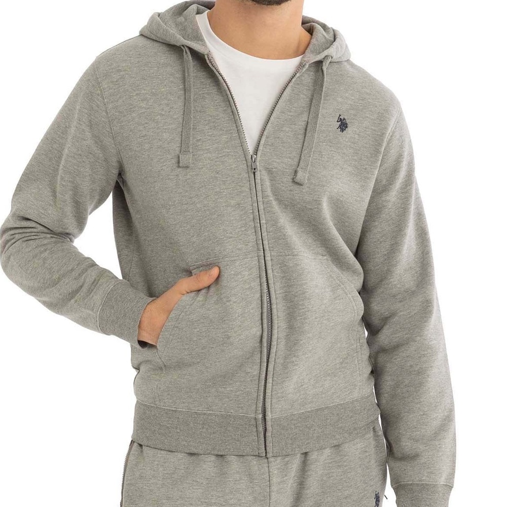 U.S. Polo Assn. Heather Gray Zip-Up Hoodie